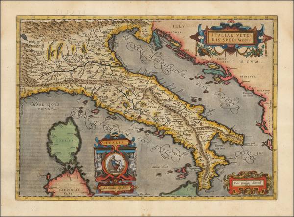 49-Italy Map By Abraham Ortelius