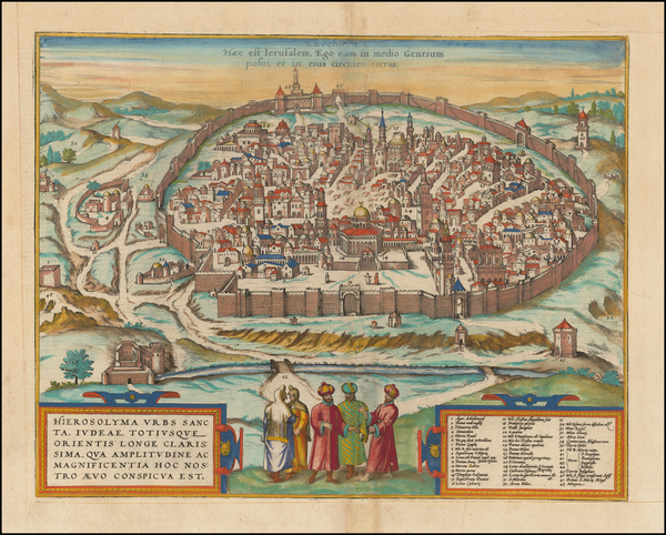 7-Holy Land Map By Georg Braun  &  Frans Hogenberg