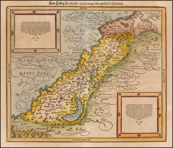 38-Holy Land Map By Sebastian Munster