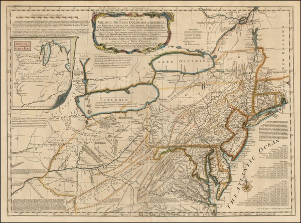 18-United States, Mid-Atlantic and Midwest Map By Thomas Jefferys / Lewis Evans