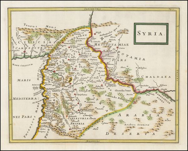 46-Middle East and Holy Land Map By Christoph Cellarius