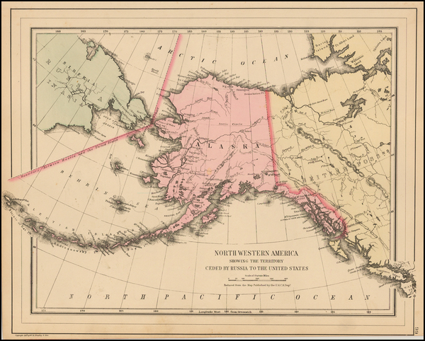 38-Alaska and Canada Map By Samuel Augustus Mitchell Jr.