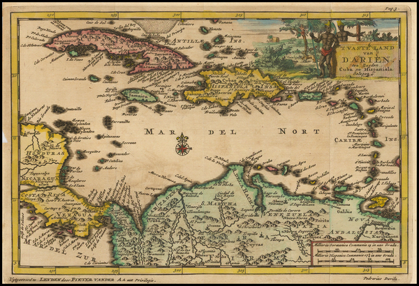 61-Caribbean and South America Map By Pieter van der Aa