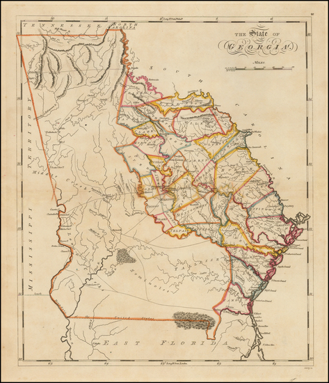 74-Southeast Map By Mathew Carey