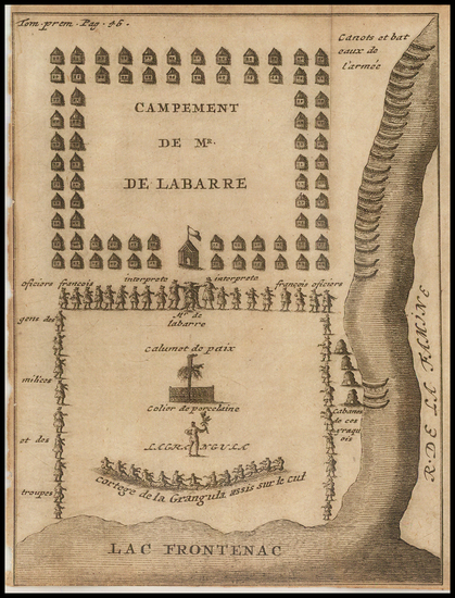 77-Canada Map By Baron de Lahontan