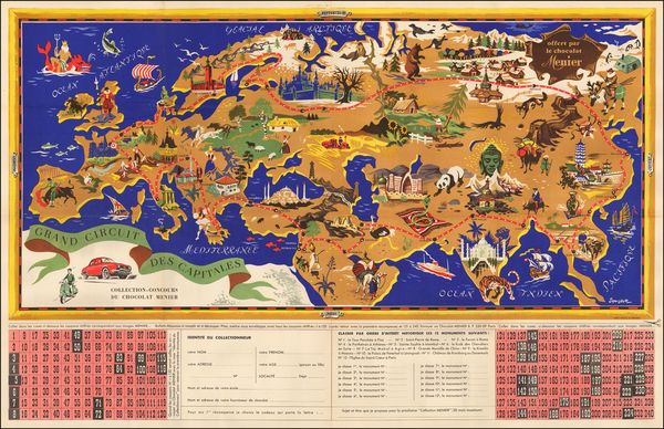 5-World, World, Europe, Europe, Mediterranean, Asia and Asia Map By J.B. Jannot