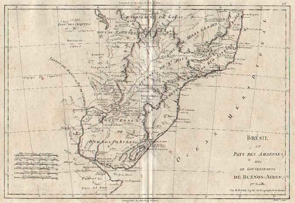 45-South America Map By Rigobert Bonne