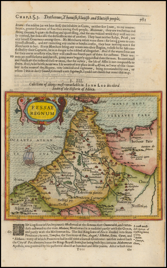 2-North Africa Map By Jodocus Hondius / Samuel Purchas