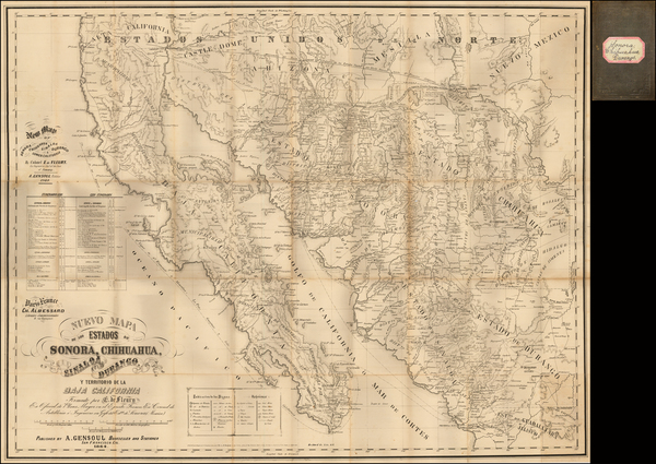 83-Mexico, Baja California and California Map By Adrien Gensoul