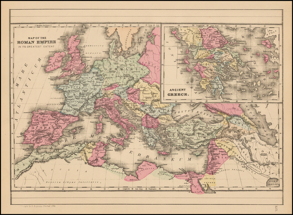 63-Europe, Europe, Mediterranean and Greece Map By Samuel Augustus Mitchell