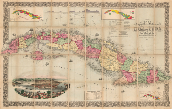 33-Cuba Map By Jose Maria De La Torre