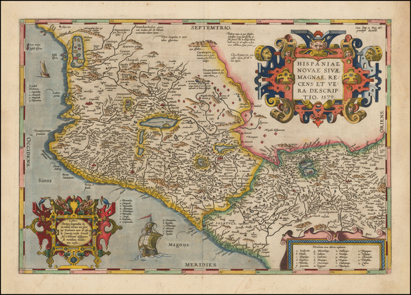 27-Mexico Map By Abraham Ortelius