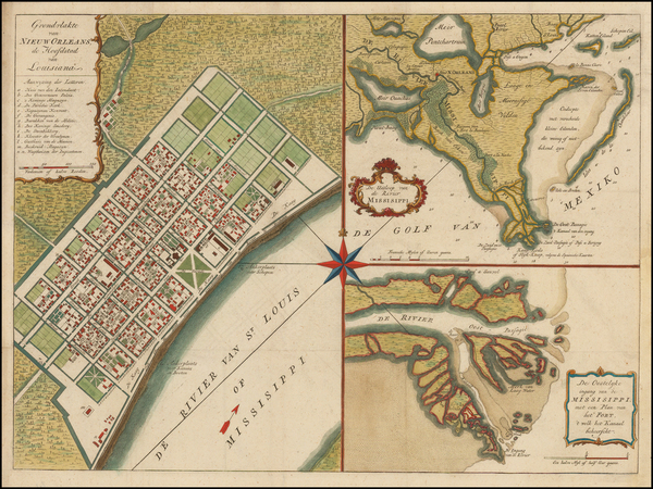 43-South and Louisiana Map By Isaak Tirion