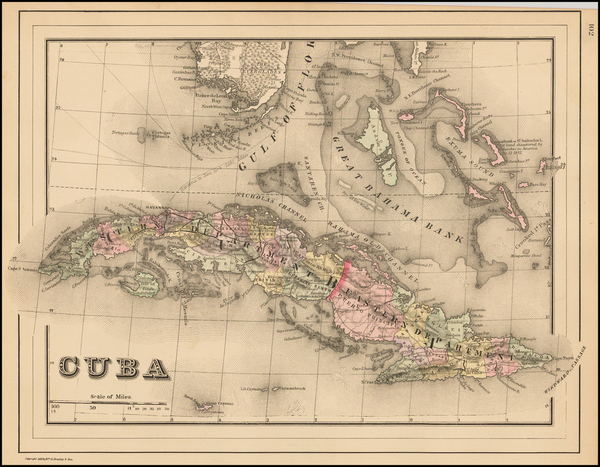 2-Caribbean and Cuba Map By Samuel Augustus Mitchell Jr.