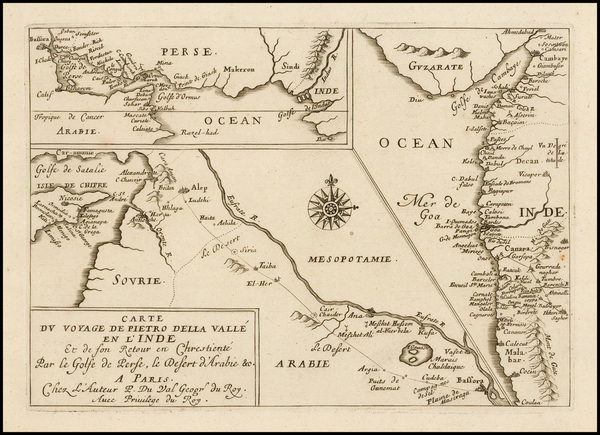 77-India and Middle East Map By Pierre Du Val