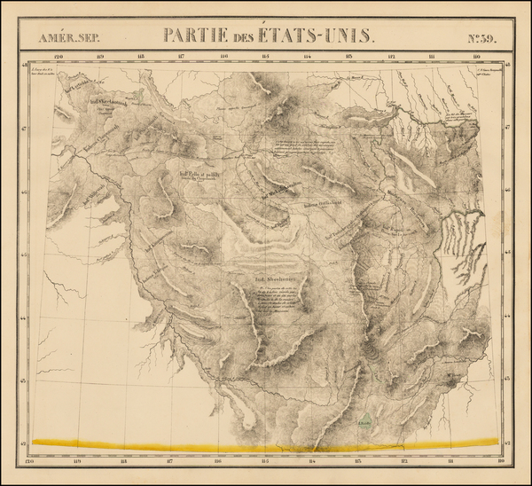 34-Rocky Mountains Map By Philippe Marie Vandermaelen