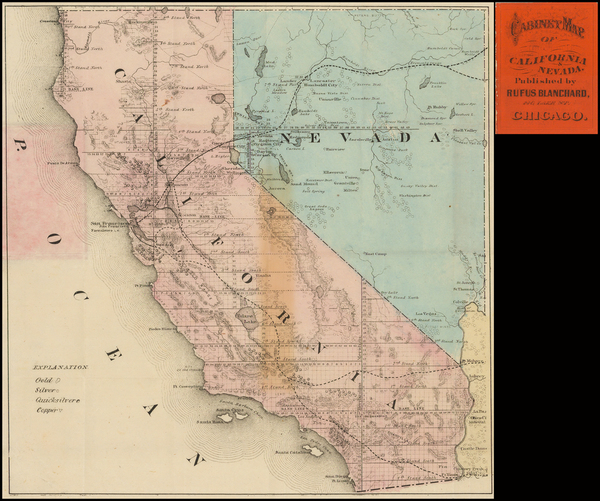 29-Nevada and California Map By Rufus Blanchard