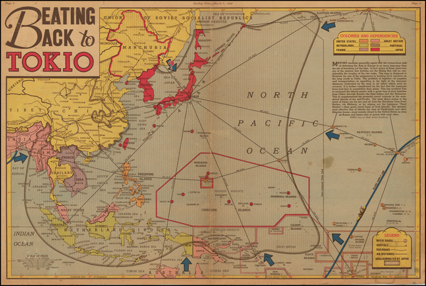 56-China, Japan, Korea, Southeast Asia, Philippines and Pacific Map By Edwin L. Sundberg