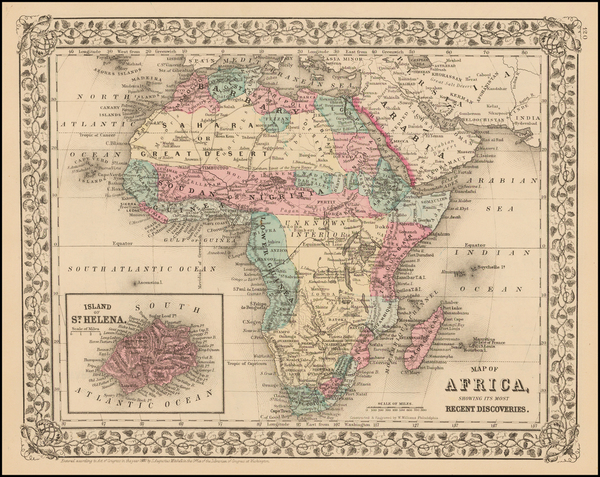 33-Africa and Africa Map By Samuel Augustus Mitchell Jr.