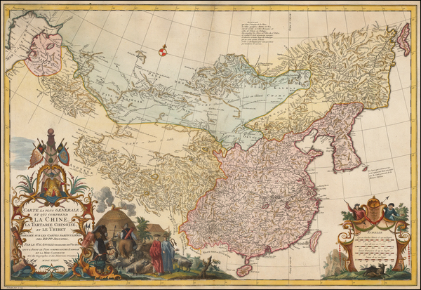 13-China, Korea and Central Asia & Caucasus Map By Jean-Baptiste Bourguignon d'Anville