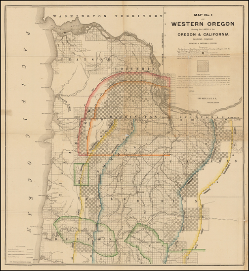 57-Oregon Map By Oregon & California Railroad Company