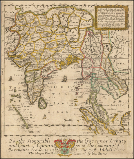 57-India and Southeast Asia Map By Richard Blome