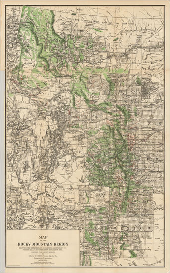 95-Rocky Mountains Map By Hoen & Co.