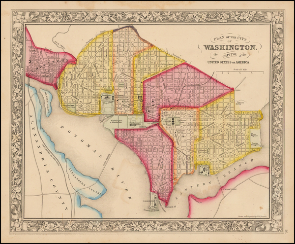 0-Mid-Atlantic and Washington, D.C. Map By Samuel Augustus Mitchell Jr.