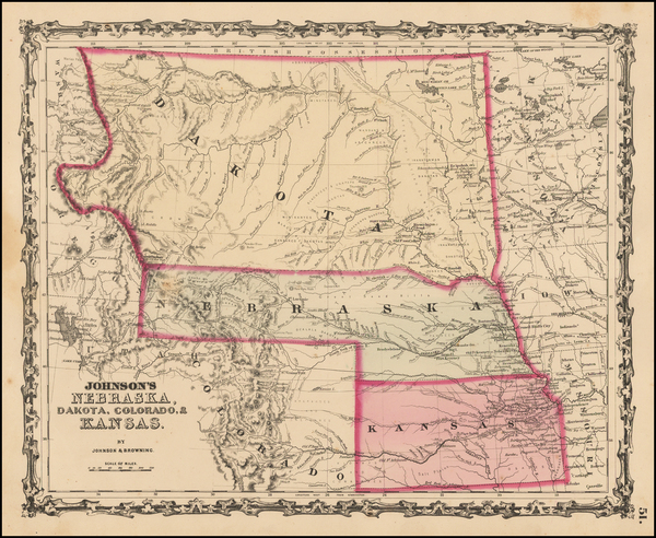 69-Plains and Rocky Mountains Map By Alvin Jewett Johnson  &  Ross C. Browning