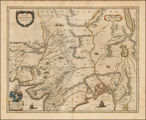 70-India and Central Asia & Caucasus Map By Willem Janszoon Blaeu