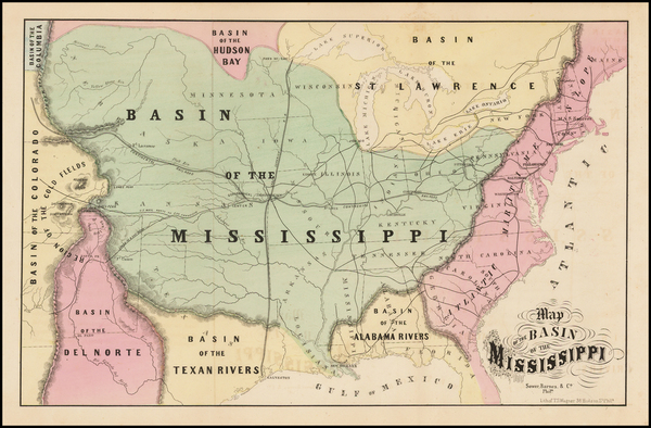 21-United States, Midwest, Plains, Southwest, Rocky Mountains and North America Map By William Gil