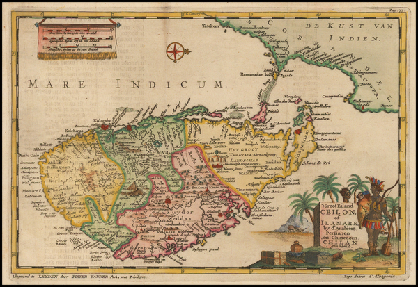 86-India and Other Islands Map By Pieter van der Aa