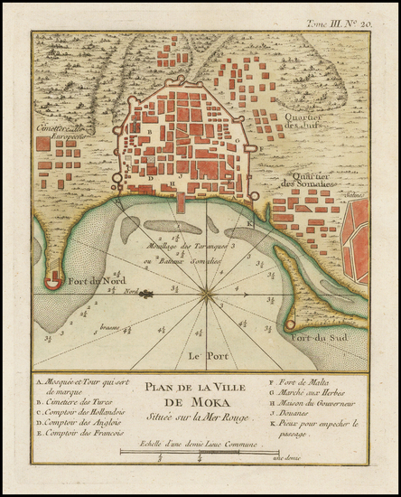 68-Middle East and Arabian Peninsula Map By Jacques Nicolas Bellin