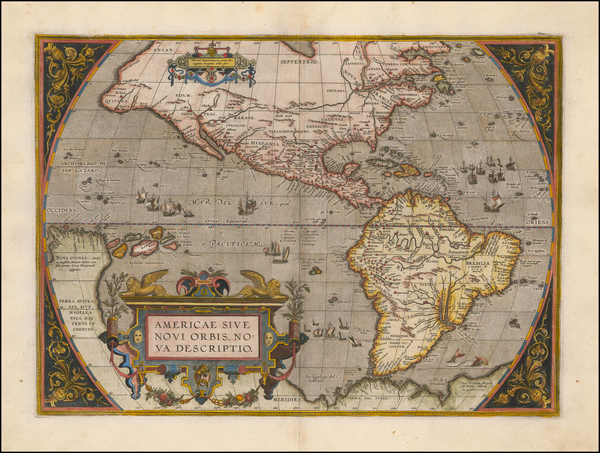 78-Western Hemisphere, North America, South America and America Map By Abraham Ortelius