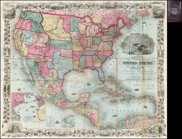 83-United States Map By Joseph Hutchins Colton