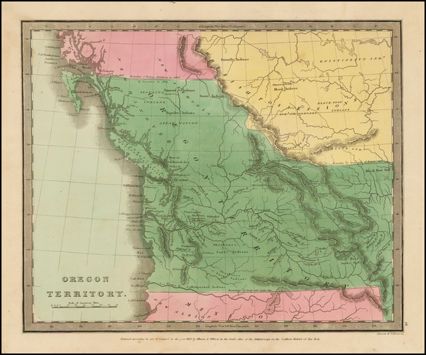 28-Oregon and Canada Map By David Hugh Burr