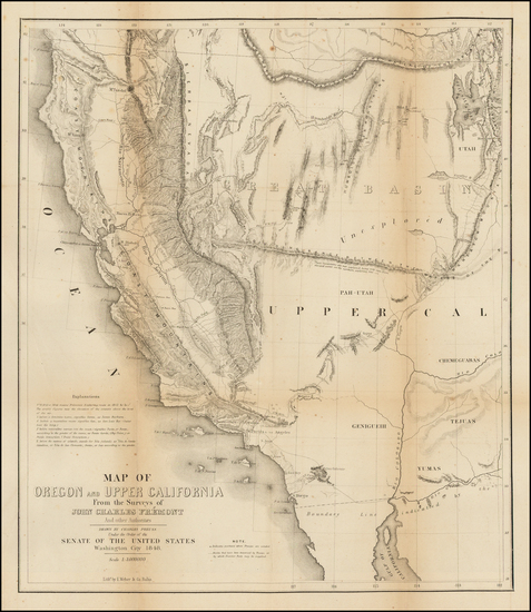 87-Southwest, Rocky Mountains and California Map By John Charles Fremont / Charles Preuss