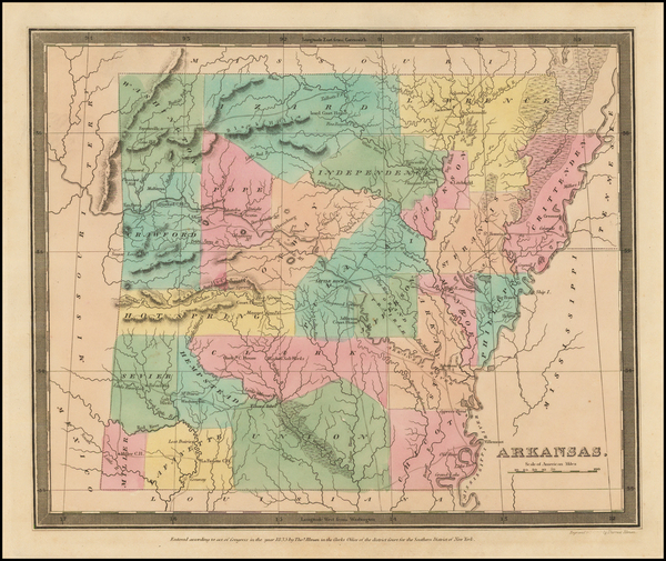 33-South and Arkansas Map By David Hugh Burr