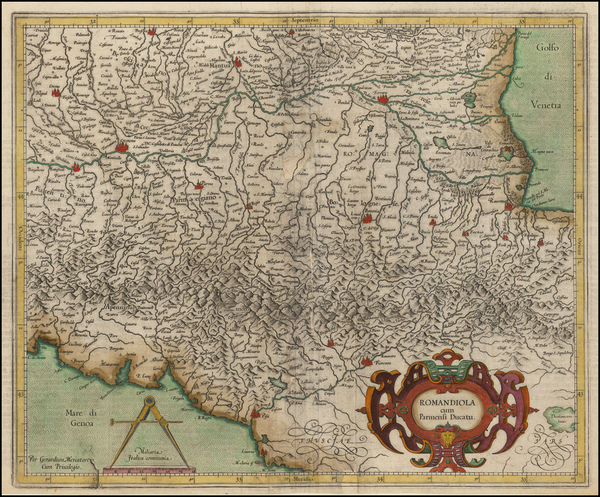 25-Northern Italy Map By Gerhard Mercator