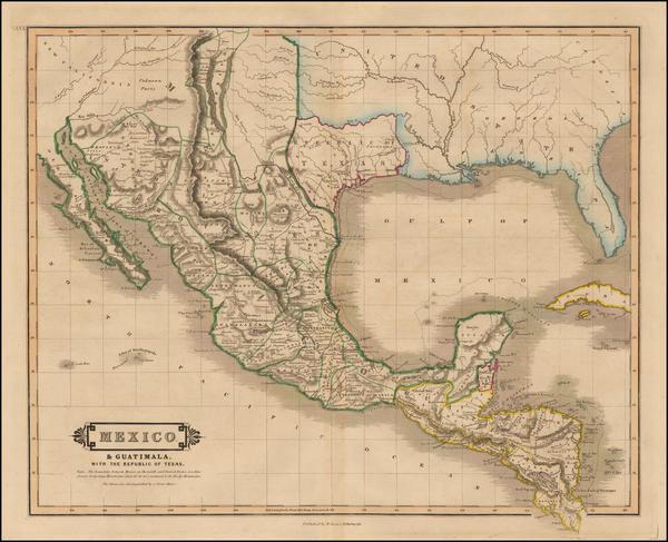 88-Texas, Plains, Southwest, Rocky Mountains and Mexico Map By William Home Lizars