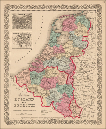 28-Netherlands Map By Joseph Hutchins Colton