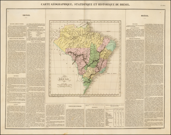 61-Brazil Map By Jean Alexandre Buchon