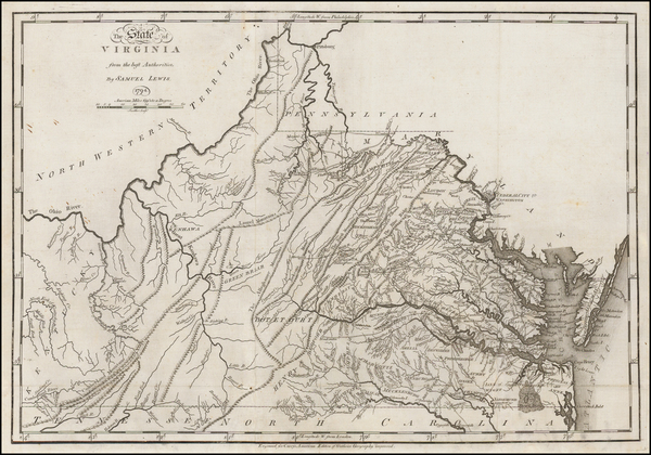 0-Virginia Map By Mathew Carey