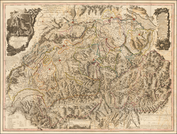 32-Switzerland and Italy Map By William Faden