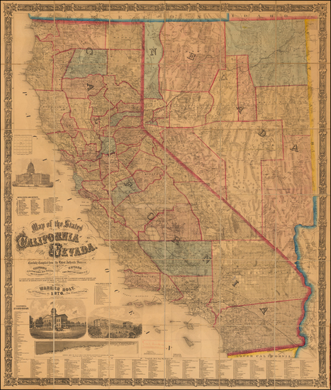39-Nevada and California Map By Warren Holt  &  S.B. Linton