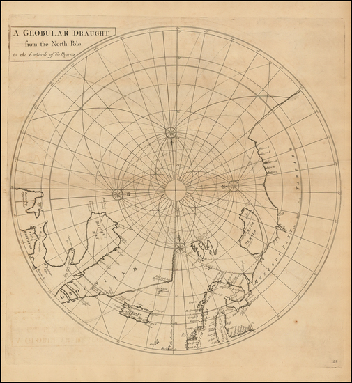 95-Northern Hemisphere and Polar Maps Map By John Senex / Edmond Halley / Nathaniel Cutler