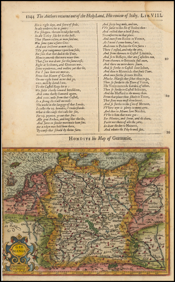 78-Netherlands, Poland, Baltic Countries and Germany Map By Jodocus Hondius / Samuel Purchas