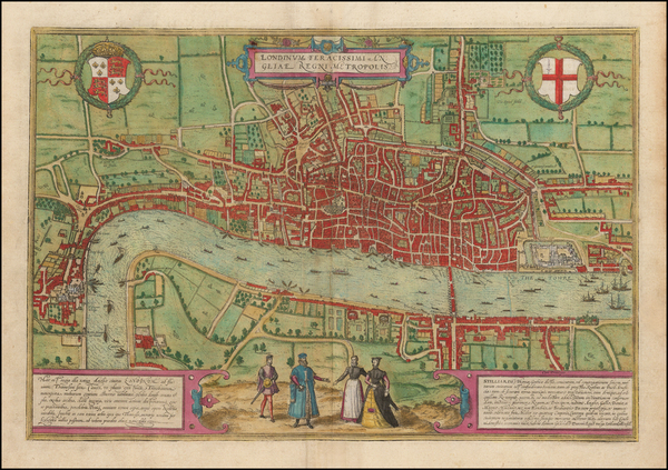 19-British Isles Map By Georg Braun  &  Frans Hogenberg