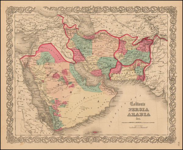 47-Central Asia & Caucasus, Middle East, Arabian Peninsula and Persia & Iraq Map By Joseph