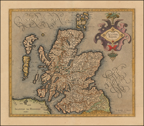 66-Scotland Map By  Gerard Mercator